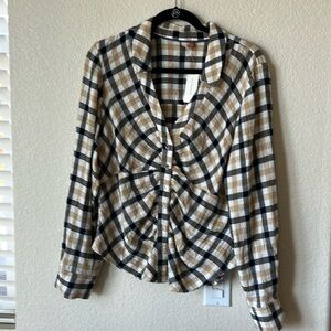 Pilcro plaid shirt sz L nwt